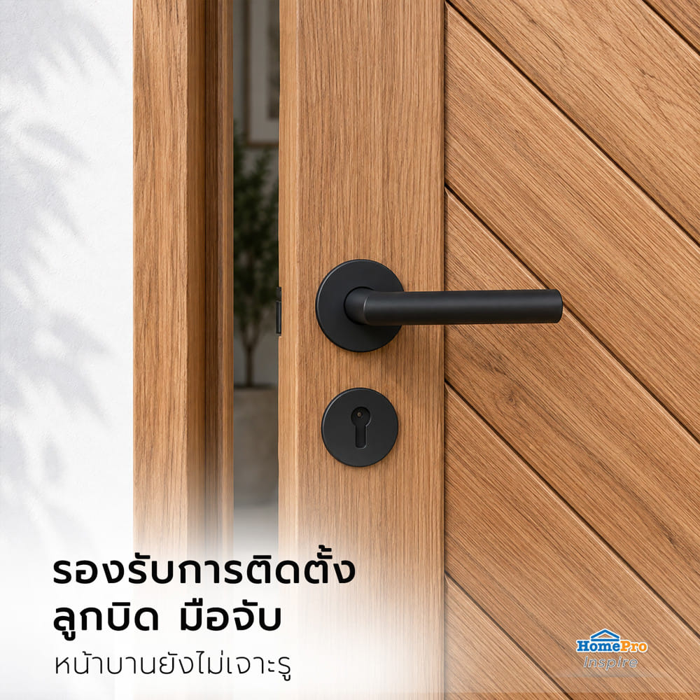 ประตูไม้เนื้อแข็ง ไม่เจาะลูกบิด AZLE NM08-01H 100x200 ซม. ทำสี