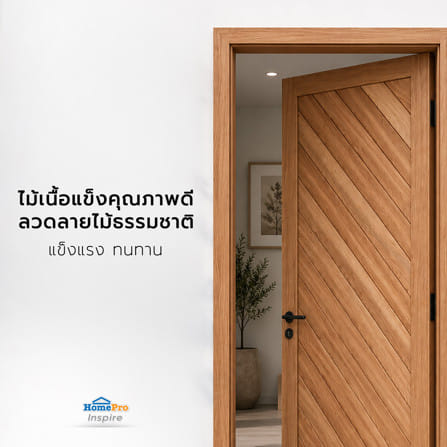 ประตูไม้เนื้อแข็ง ไม่เจาะลูกบิด AZLE NM08-01H 100x200 ซม. ทำสี_4