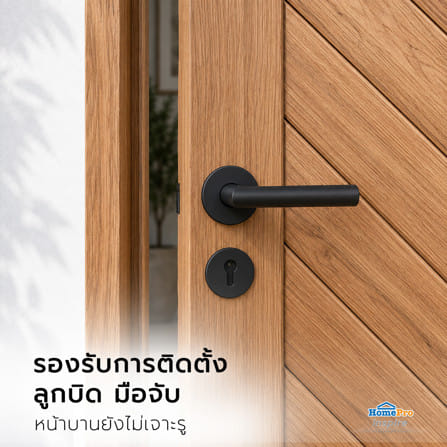 ประตูไม้เนื้อแข็ง ไม่เจาะลูกบิด AZLE NM08-01H 100x200 ซม. ทำสี_5