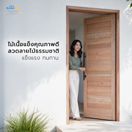 ประตูไม้เนื้อแข็ง ไม่เจาะลูกบิด AZLE โมเดิร์น 100x200 ซม._4