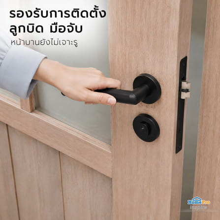 ประตูไม้เนื้อแข็ง ไม่เจาะลูกบิด AZLE ZEN2 100x200 ซม._5