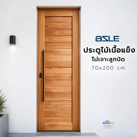 ประตูไม้เนื้อแข็ง ไม่เจาะลูกบิด AZLE โมเดิร์น 70x200 ซม. ทำสี_3