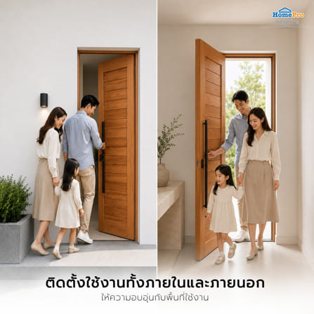 ประตูไม้เนื้อแข็ง ไม่เจาะลูกบิด AZLE โมเดิร์น 70x200 ซม. ทำสี_6