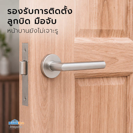 ประตูไม้เนื้อแข็ง ไม่เจาะลูกบิด AZLE 6 ฟักตั้ง 90x200 ซม._5