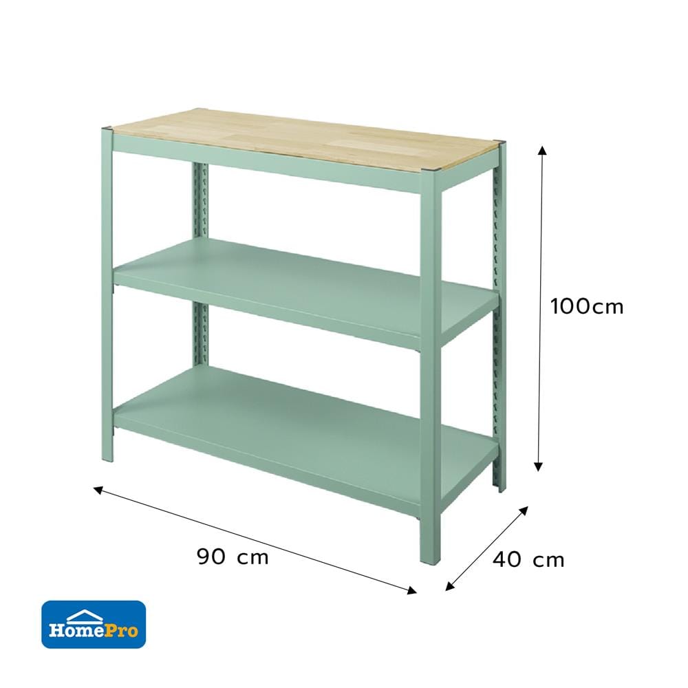 ชั้นวางของ 3 ชั้น FURDINI WILLOW 90 ซม. สีเขียว