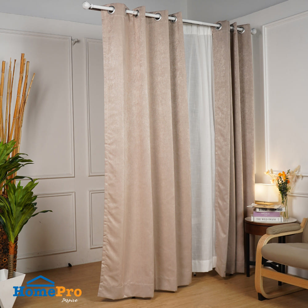 ผ้าม่าน EYELET HOME LIVING STYLE CUBIC UV 130x220 ซม. สีน้ำตาล