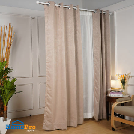 ผ้าม่าน EYELET HOME LIVING STYLE CUBIC UV 130x220 ซม. สีน้ำตาล_5