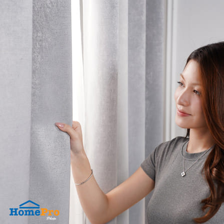 ผ้าม่าน EYELET HOME LIVING STYLE CUBIC UV 130x220 ซม. สีเทา_5