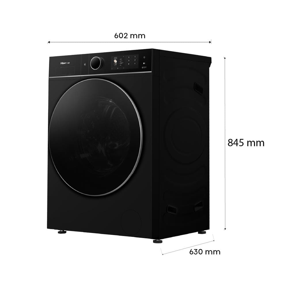 เครื่องซักอบผ้าฝาหน้า HISENSE WD5I1345BBRH 13/9 กก. 1400RPM อินเวอร์เตอร์ สีดำ