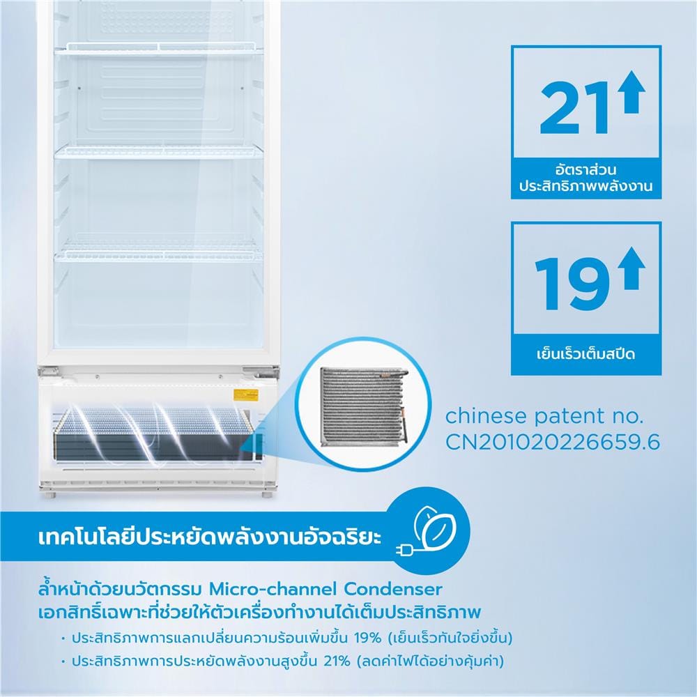 ตู้เครื่องดื่ม 1 ประตู MIDEA MDRZ315FZG01TH 7.5 คิว สีขาว