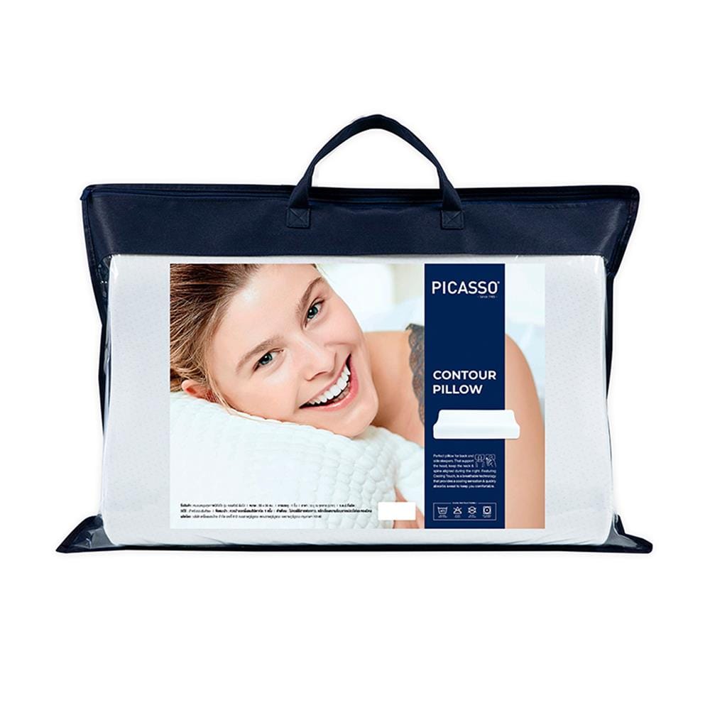 หมอนสุขภาพ โฟม PICASSO CONTOUR 55x36x10 ซม. สีขาว