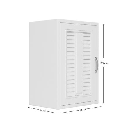 ตู้แขวนเดี่ยว SUPER B1 เกล็ดมณี ขอบบาง 48.5x65x34 ซม. สีขาว_4