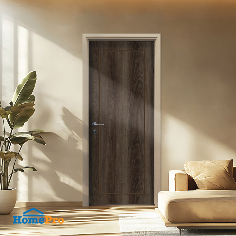 ประตูภายใน SPC ไม่เจาะรูลูกบิด INTO SPEC BORDER 80x200 ซม. สี ENGLISH WALNUT