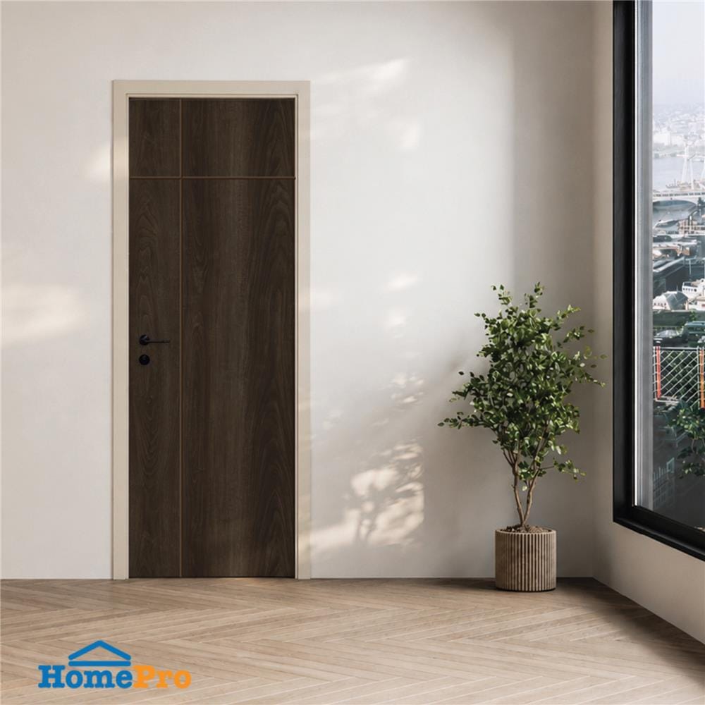 ประตูภายใน SPC ไม่เจาะลูกบิด INTO SPEC INTERSECT 70x200 ซม. สี ENGLISH WALNUT