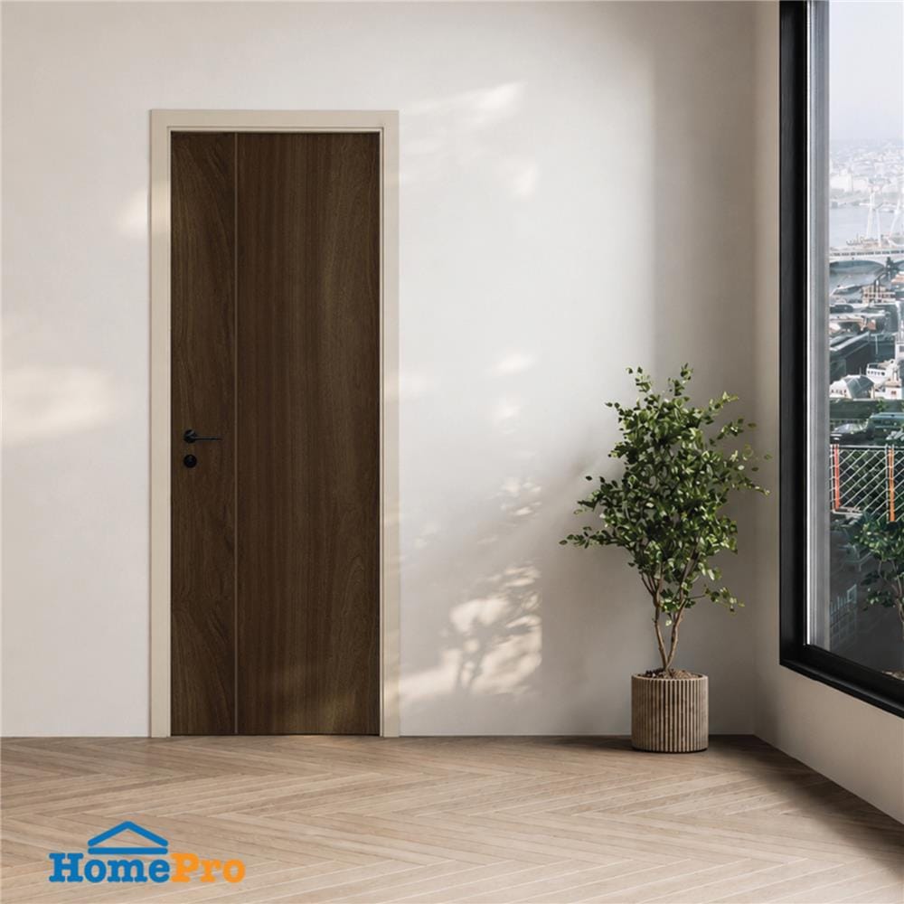 ประตูภายใน SPC ไม่เจาะลูกบิด INTO SPEC LINEAR 70x200 ซม. สี AFRICAN SAPELE