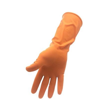 ถุงมือยาง POLY-BRITE SOFTY ไซซ์ M สีส้ม 1 คู๋_1