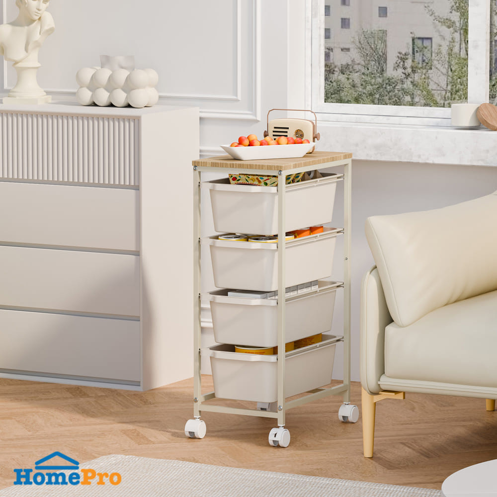 ชั้นลิ้นชัก 4 ชั้น STACKO NORDIC 38.6x24.6x67.3 ซม. สีขาว