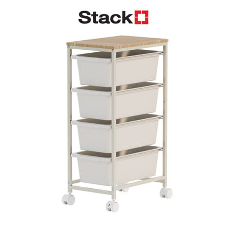 ชั้นลิ้นชัก 4 ชั้น STACKO NORDIC 38.6x24.6x67.3 ซม. สีขาว_0