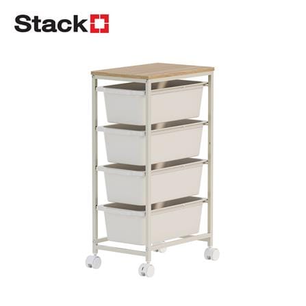 ชั้นลิ้นชัก 4 ชั้น STACKO NORDIC 38.6x24.6x67.3 ซม. สีขาว_0