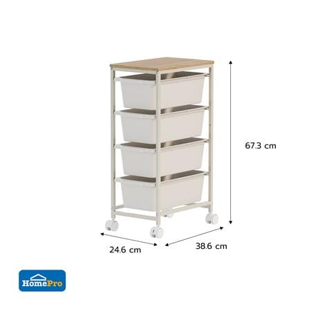 ชั้นลิ้นชัก 4 ชั้น STACKO NORDIC 38.6x24.6x67.3 ซม. สีขาว_4