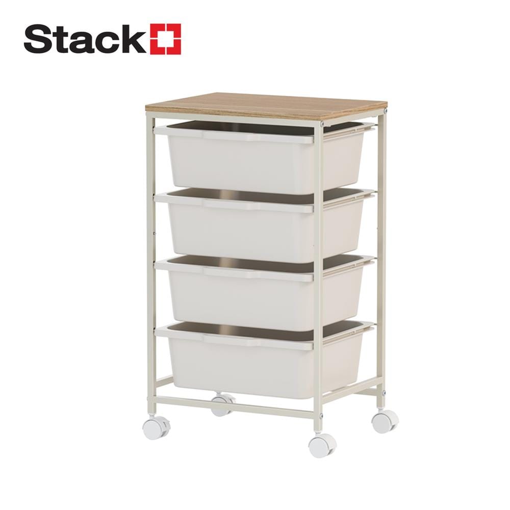 ชั้นลิ้นชัก 4 ชั้น STACKO NORDIC 39x29x67.3 ซม. สีขาว