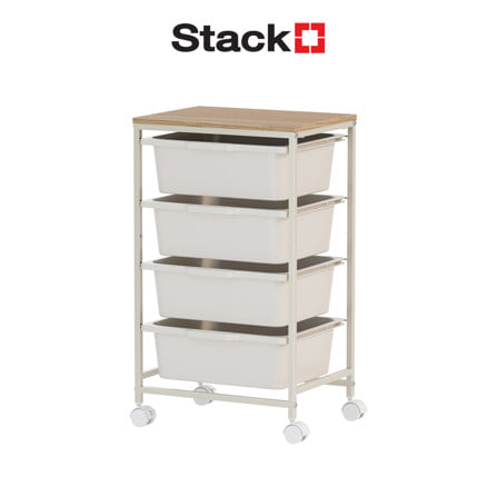 ชั้นลิ้นชัก 4 ชั้น STACKO NORDIC 39x29x67.3 ซม. สีขาว_1