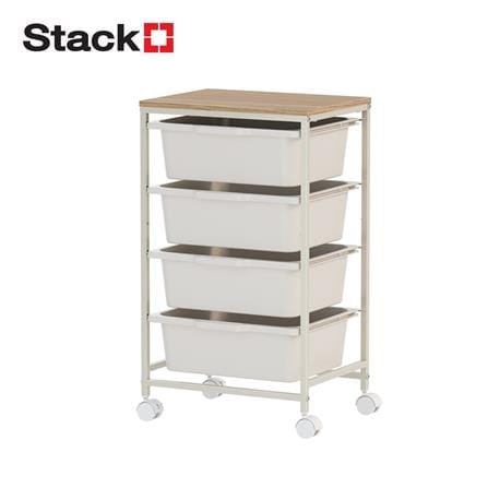 ชั้นลิ้นชัก 4 ชั้น STACKO NORDIC 39x29x67.3 ซม. สีขาว_0
