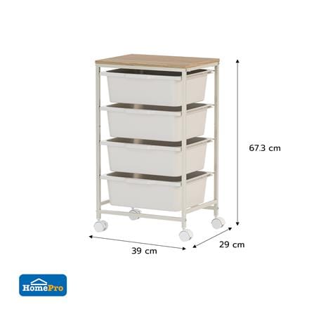 ชั้นลิ้นชัก 4 ชั้น STACKO NORDIC 39x29x67.3 ซม. สีขาว_3