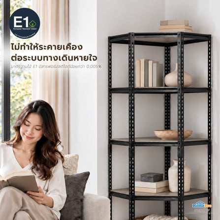 ชั้นวางของโล่งเข้ามุม 5 ชั้น FURDINI BAY-J 73 ซม. สีดำ_5