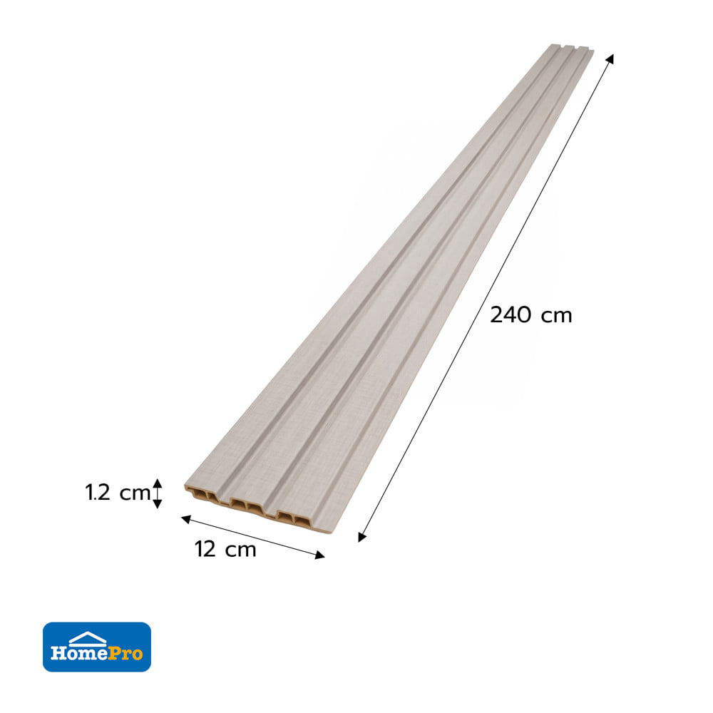 แผ่นผนัง PVC CROBERN JF178-88155 12x1.2x240 ซม. สีขาว