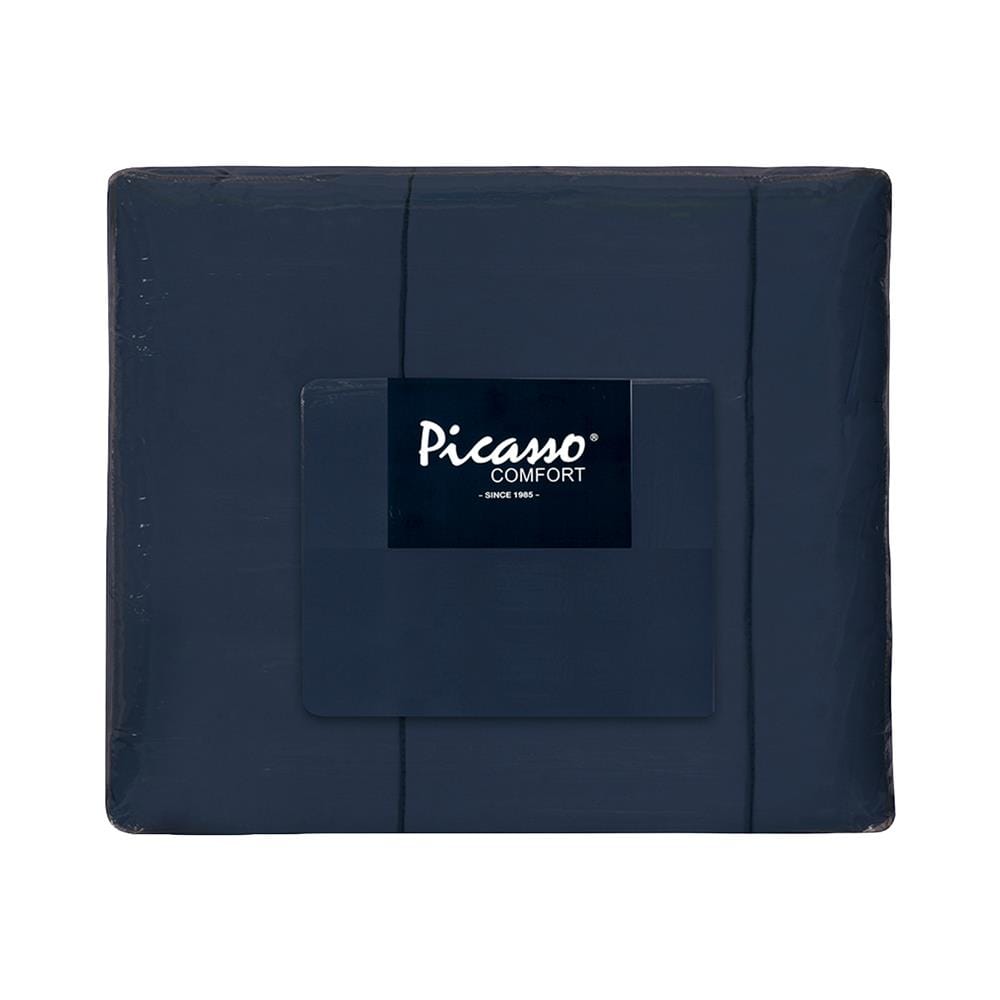 ชุดผ้าปูที่นอน 6 ฟุต (ชุด 6 ชิ้น) PICASSO PB NANO SILK สี NAVY BLUE