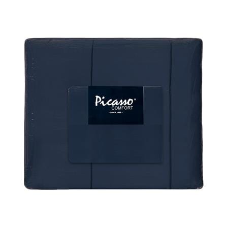 ชุดผ้าปูที่นอน 6 ฟุต (ชุด 6 ชิ้น) PICASSO PB NANO SILK สี NAVY BLUE_3