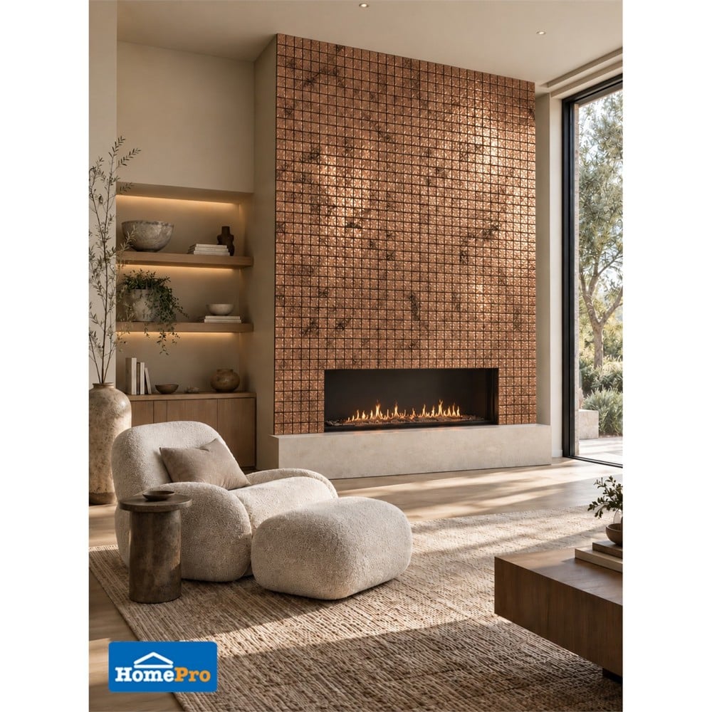 โมเสค มีกาวในตัว 30x30 ซม. TARA COPPER STONE
