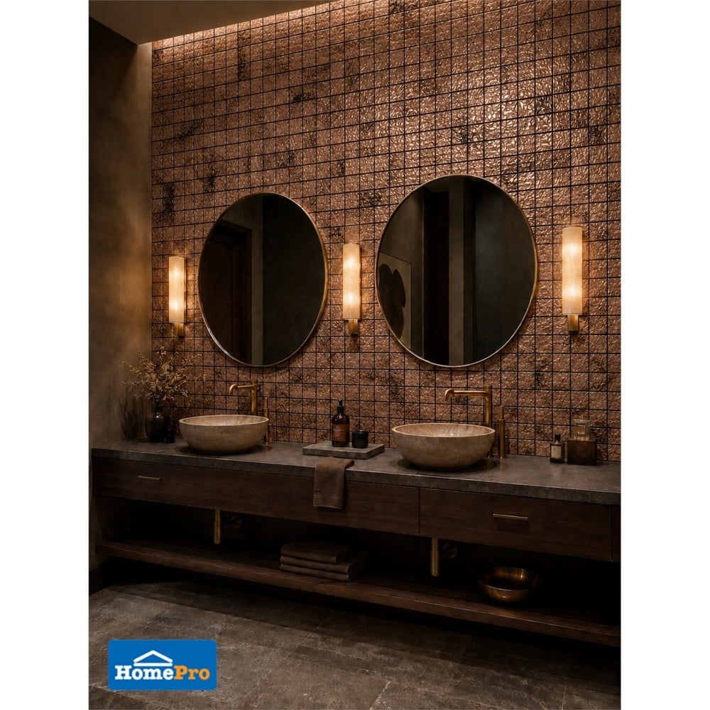 โมเสค มีกาวในตัว 30x30 ซม. TARA COPPER STONE