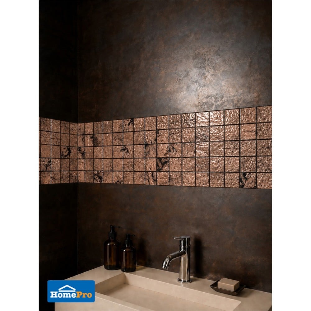 โมเสค มีกาวในตัว 30x30 ซม. TARA COPPER STONE
