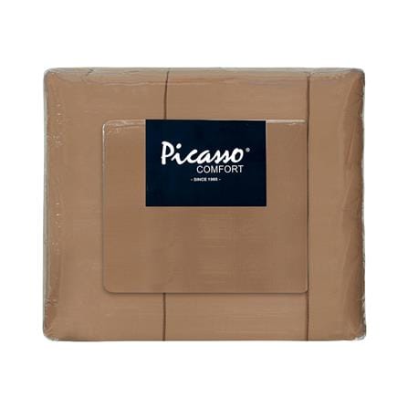 ชุดผ้าปูที่นอน 6 ฟุต (ชุด 6 ชิ้น) PICASSO PB NANO SILK สี LIGHT BROWN_3