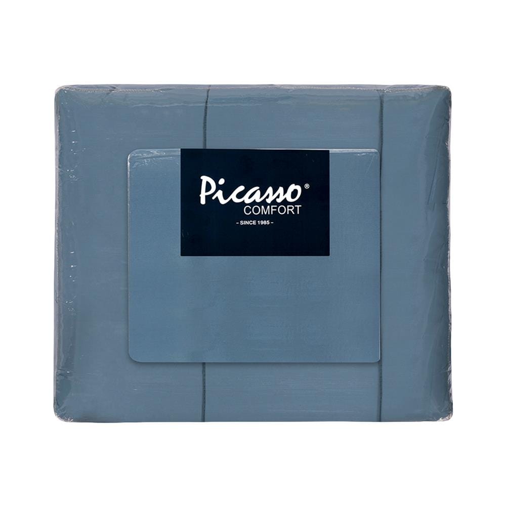 ชุดผ้าปูที่นอน 6 ฟุต (ชุด 6 ชิ้น) PICASSO PB NANO SILK สี BLUE