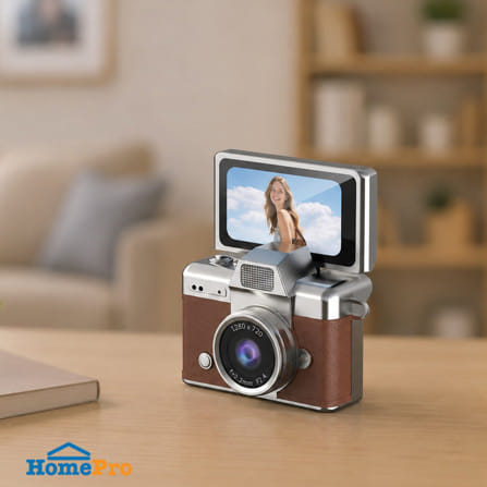กล้องมินิพกพา พร้อมจอพับเซลฟี่ HOMEPRO สีน้ำตาล_3