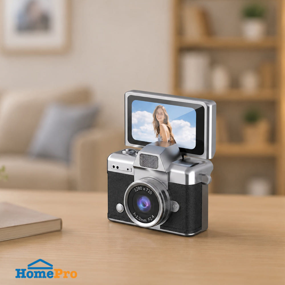 กล้องมินิพกพา พร้อมจอพับเซลฟี่ HOMEPRO สีดำ