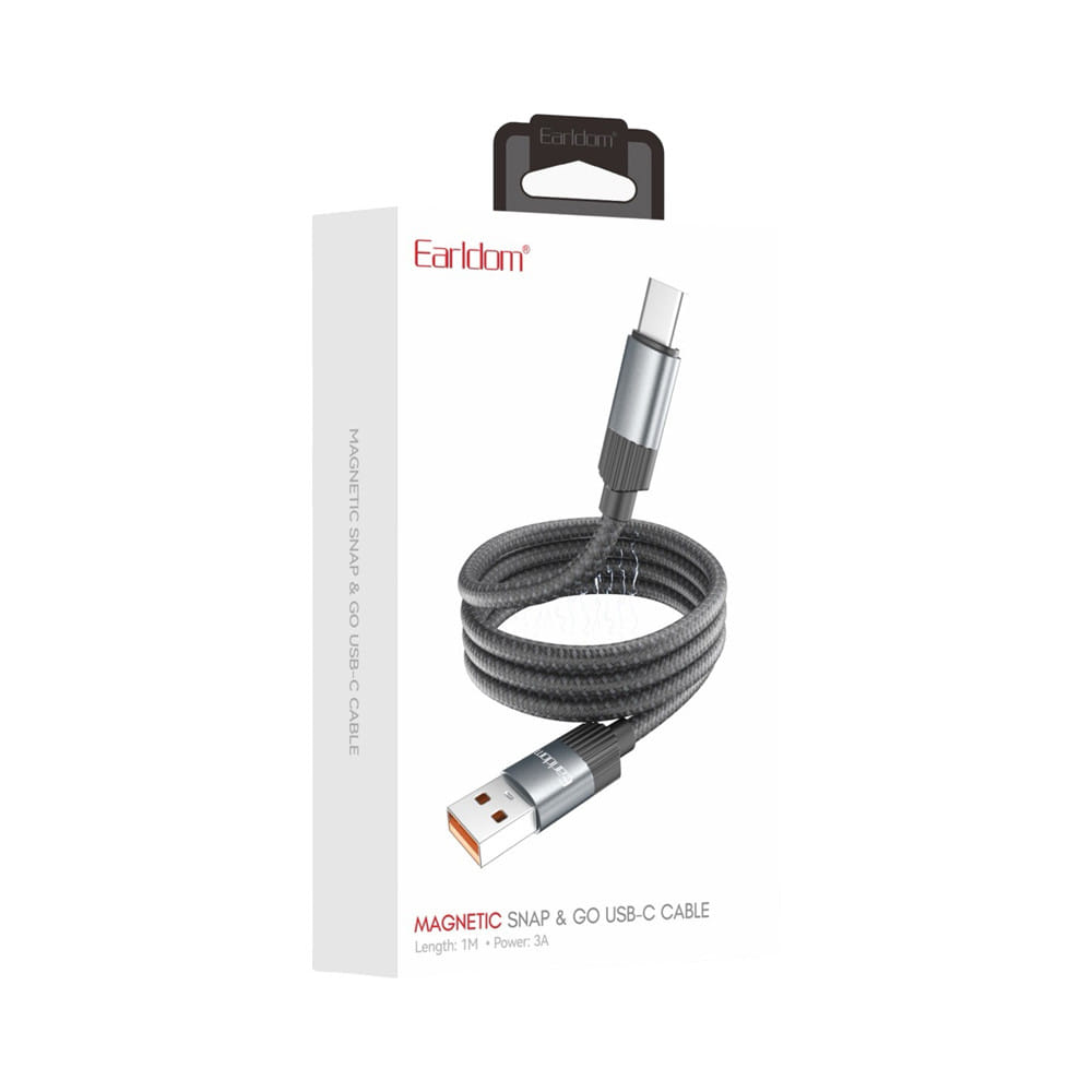 สายชาร์จ USB-A TO TYPE-C MAGNET EARLDOM 1 เมตร สีดำ