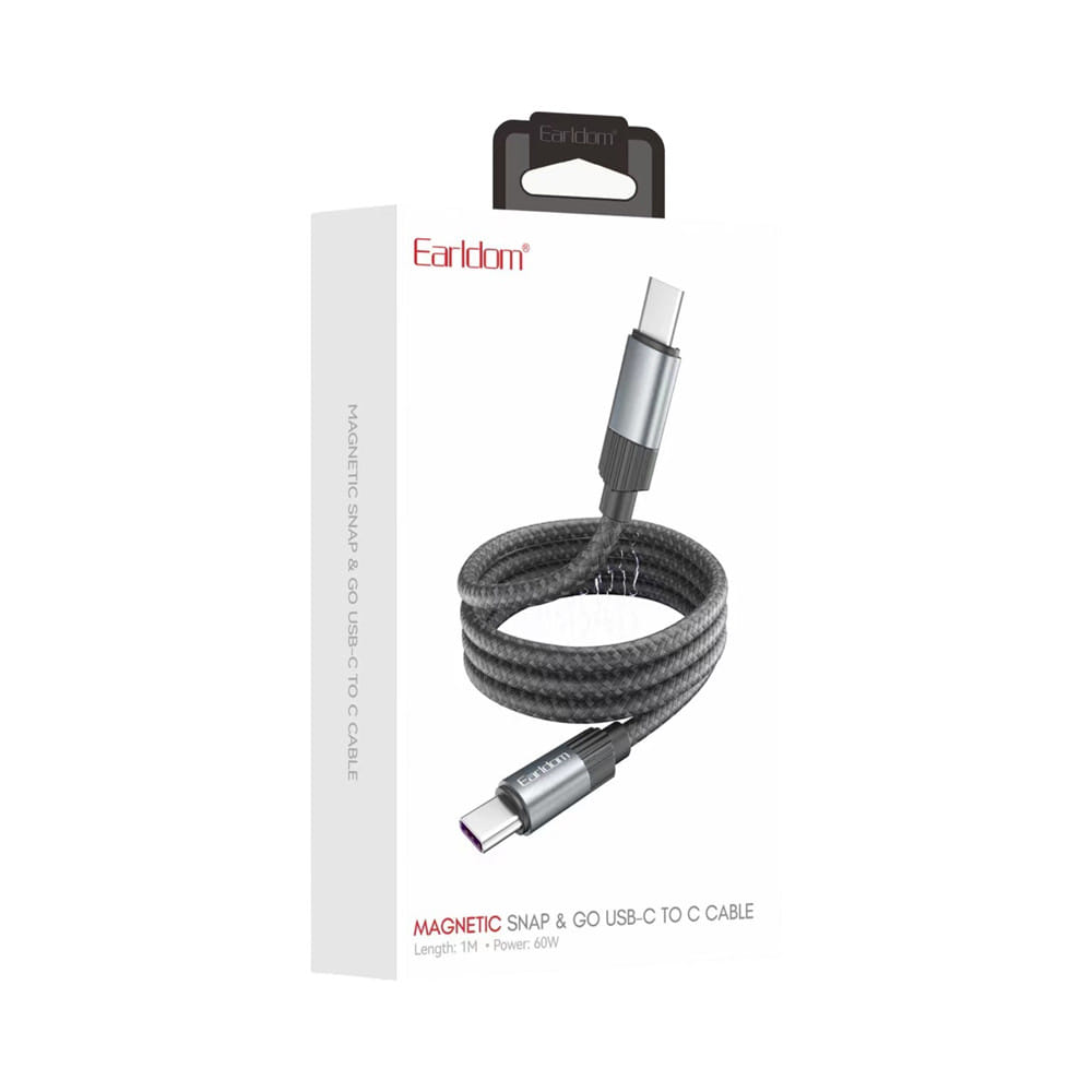 สายชาร์จ TYPE-C TO TYPE-C MAGNET EARLDOM 1 เมตร สีดำ