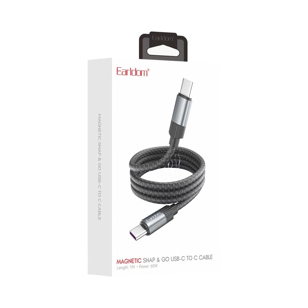 สายชาร์จ TYPE-C TO TYPE-C MAGNET EARLDOM 1 เมตร สีดำ
