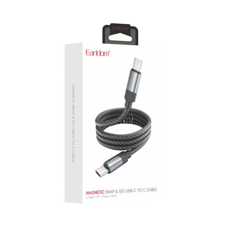 สายชาร์จ TYPE-C TO TYPE-C MAGNET EARLDOM 1 เมตร สีดำ_1