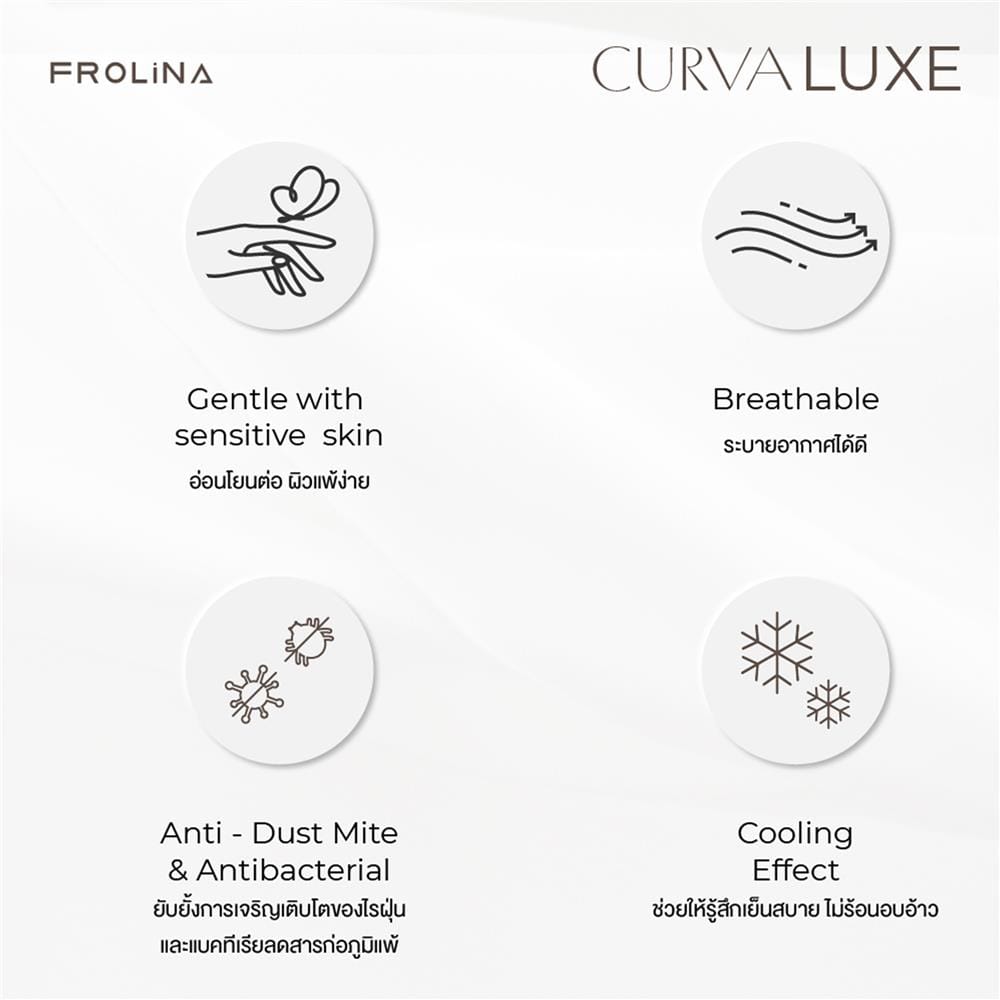 ชุดผ้าปูที่นอน 5 ฟุต (ชุด 3 ชิ้น) FROLINA CURVA LUXE LSJQ028