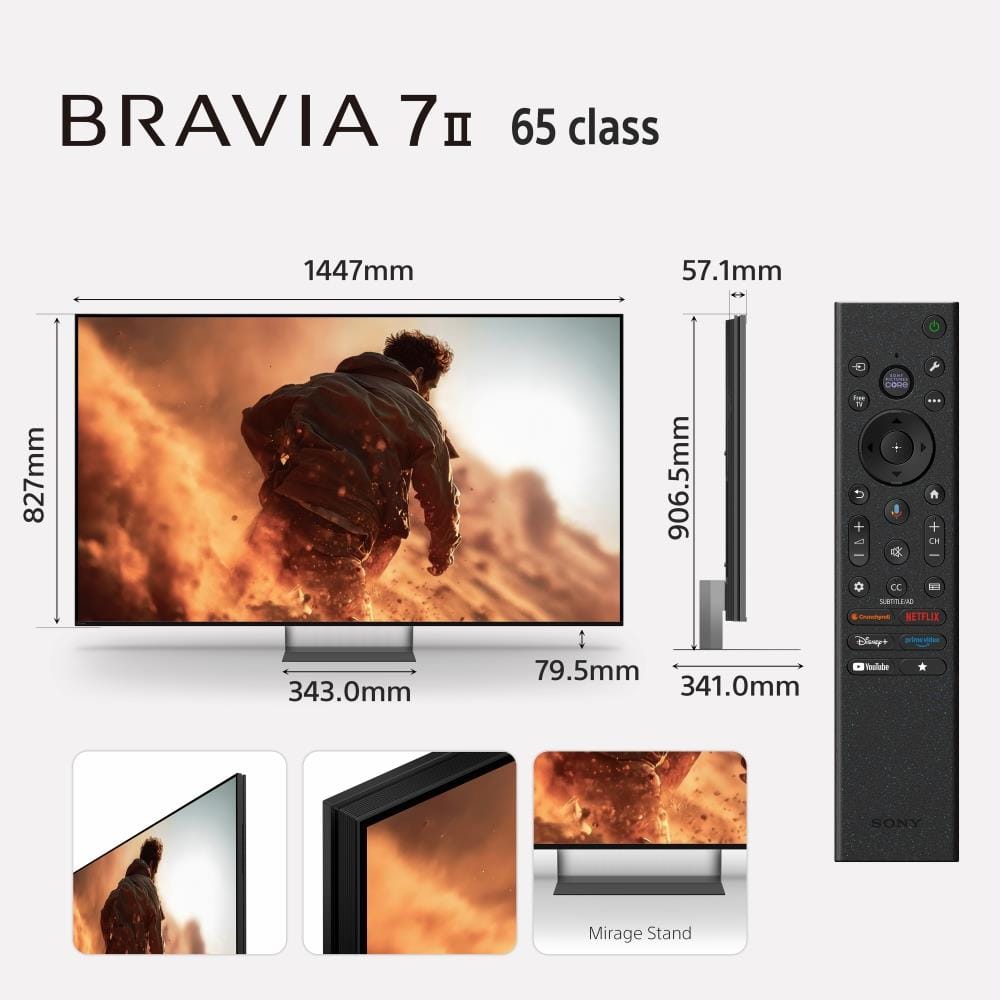 ทีวีทรู อาร์จีบี 65 นิ้ว SONY (4K, MICRO RGB, GOOGLE TV) BRAVIA 7 II K-65XR70M2