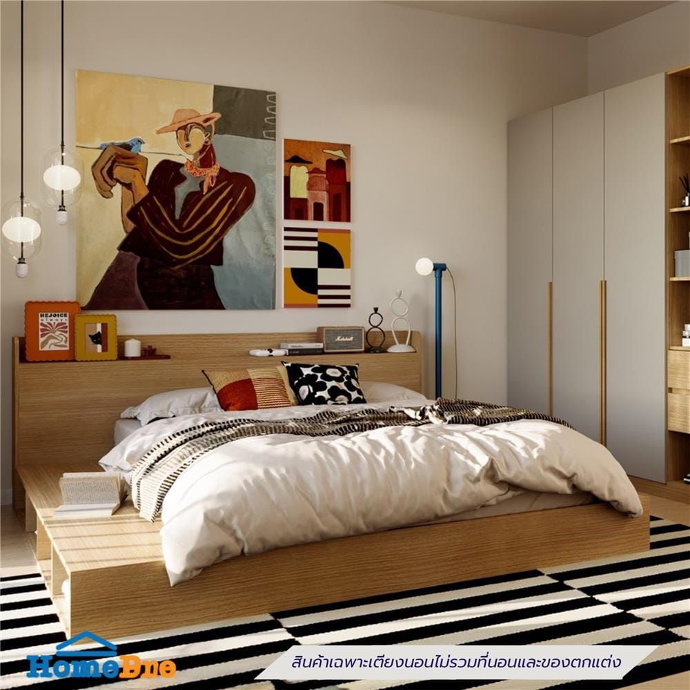 เตียง 5 ฟุต KONCEPT FURNITURE VALLIN 19253728 สีแคชชูโอ๊ค