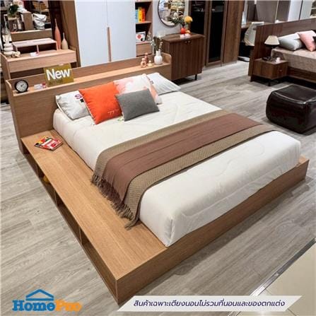 เตียง 6 ฟุต KONCEPT FURNITURE VALLIN 19253727 สีแคชชูโอ๊ค_2