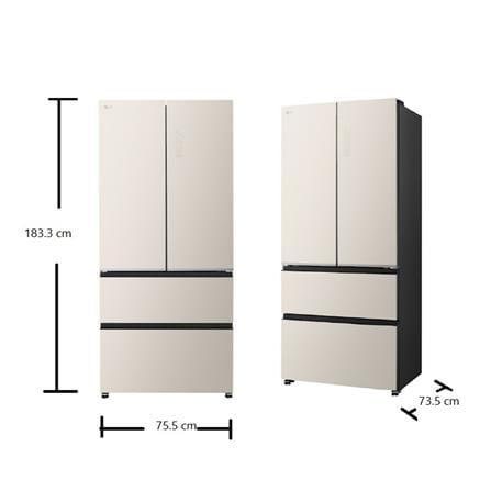 ตู้เย็น MULTI DOOR LG GC-B52APGAM 18.1 คิว กระจกขาว_6