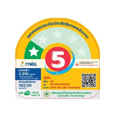 ตู้เย็น MULTI DOOR LG GC-B52APGAM 18.1 คิว กระจกขาว_5
