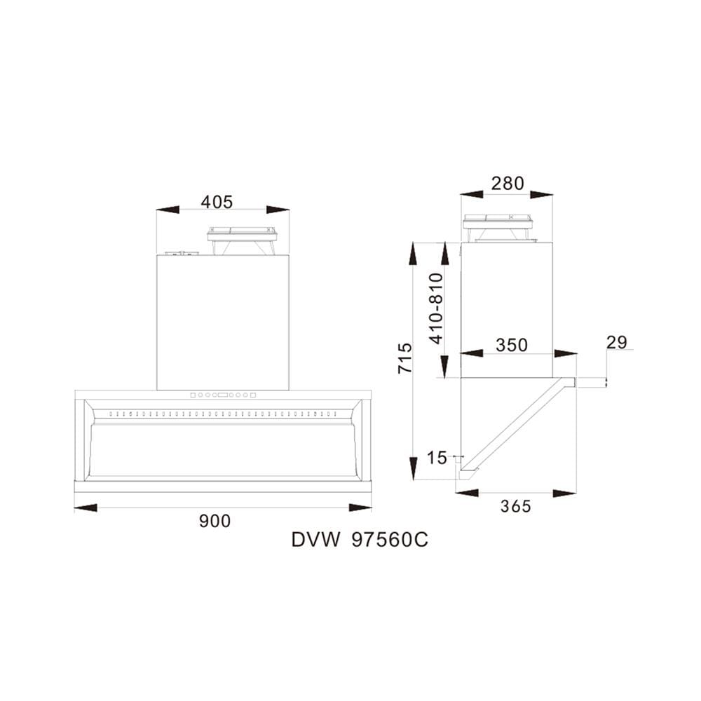 เครื่องดูดควันกระโจม TEKA DVW 97560 C 90 ซม.
